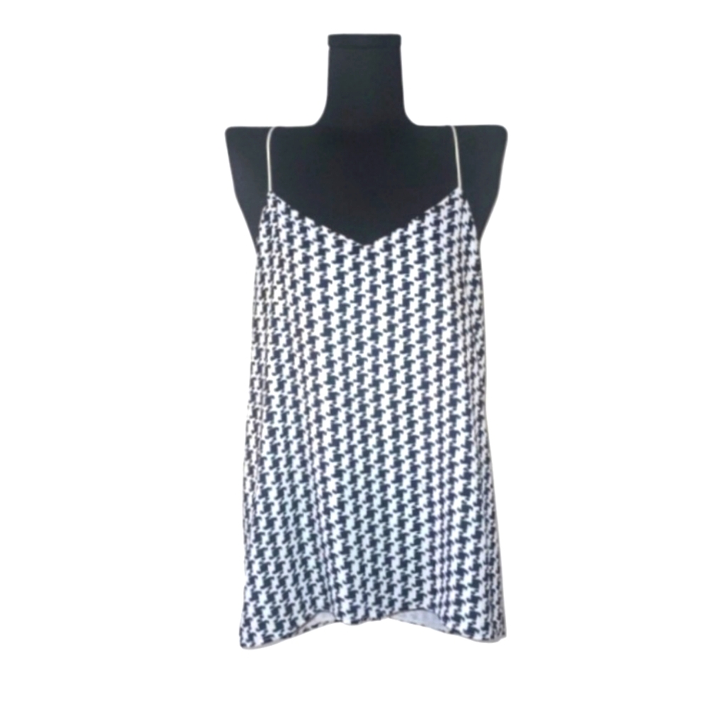 Express Black and White Houndstooth Reversible Barcelona Tank